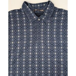 Tiger Woods‎ Polo Shirt Mens Large Blue Geometric Dri-Fit Golf Athletic